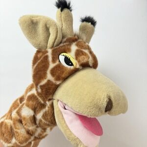 Aurora giraffe‎ hand puppet plush pretend play zoo Toy Theater 10" Soft T76